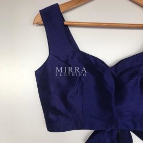 Royal Blue Raw Silk Blouse