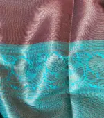 Red Kora Silk Saree with Gold Zari Weaves - Image 6