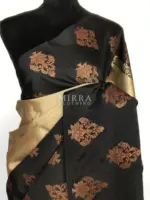 Pale Gold Kora Silk Saree with Gold Zari Weaves - Image 4