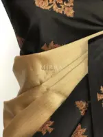 Pale Gold Kora Silk Saree with Gold Zari Weaves - Image 6