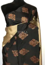 Pale Gold Kora Silk Saree with Gold Zari Weaves - Image 3