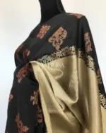 Pale Gold Kora Silk Saree with Gold Zari Weaves - Image 7