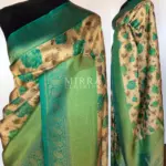 Offwhite Banarasi Silk Saree with Floral Prints and Antique Zari Weaves - Image 2