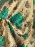 Offwhite Banarasi Silk Saree with Floral Prints and Antique Zari Weaves - Image 6