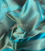Offwhite Banarasi Silk Saree with Floral Prints and Antique Zari Weaves - Image 7