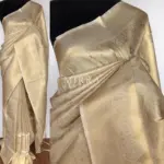 Off white Banarasi Silk Saree with Gold Zari Weaves
