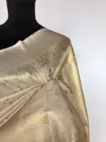 Off white Banarasi Silk Saree with Gold Zari Weaves - Image 4