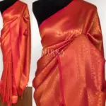 Dark Peach Banarasi Silk Saree with Gold Zari Weaves