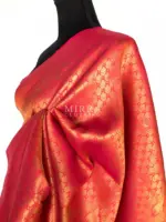 Dark Peach Banarasi Silk Saree with Gold Zari Weaves - Image 4