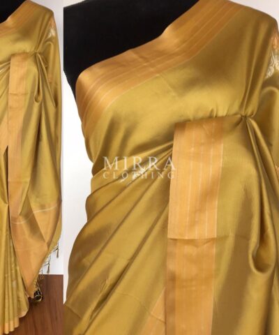 Green Banarasi Silk Saree with Gold and Silver Zari Weaves
