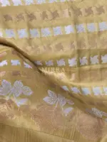 Green Banarasi Silk Saree with Gold and Silver Zari Weaves - Image 9