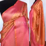 Light Peach Banarasi Silk Saree with Zari weaves - Image 2
