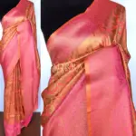 Light Peach Banarasi Silk Saree with Zari weaves