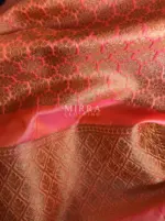 Light Peach Banarasi Silk Saree with Zari weaves - Image 6