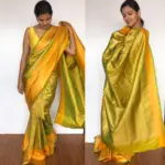 Green Banarasi Silk Saree with Antique Zari Weaves - Image 4