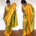 Green Banarasi Silk Saree with Antique Zari Weaves - Image 5
