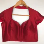 Maroon Raw Silk Blouse - Image 3
