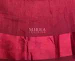 Maroon Linen Cotton Saree with Floral Prints - Image 6