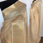 Cream Banarasi Silk Saree with Gold Zari Weaves - Image 2