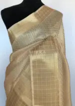 Cream Banarasi Silk Saree with Gold Zari Weaves - Image 3