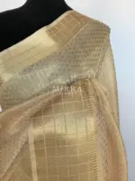 Cream Banarasi Silk Saree with Gold Zari Weaves - Image 5