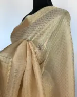 Cream Banarasi Silk Saree with Gold Zari Weaves - Image 6