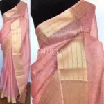 Baby Pink Banarasi Silk Saree with Gold Zari Weaves