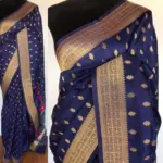Navyblue Banarasi Silk Saree with Gold Zari Weaves