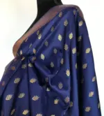 Navyblue Banarasi Silk Saree with Gold Zari Weaves - Image 7