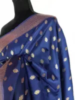 Navyblue Banarasi Silk Saree with Gold Zari Weaves - Image 6