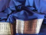 Navyblue Banarasi Silk Saree with Gold Zari Weaves - Image 8