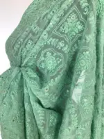 Mint Green Georgette Saree with Lucknowi Thread Work - Image 5