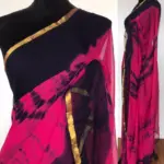 Pink Shibori Chiffon Saree - Image 2