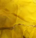 Yellow Block Printed Chiffon Saree - Image 7