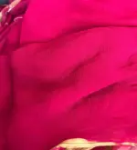 Pink Block Printed Chiffon Saree - Image 7