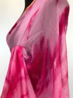 Pink Block Printed Chiffon Saree - Image 6