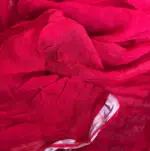 Red Block Printed Chiffon Saree - Image 6