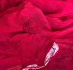 Red Block Printed Chiffon Saree - Image 6