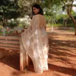 Gold Pure Tissue Silk Saree - Image 2