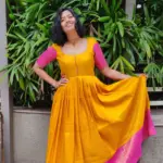 Yellow Banarasi Silk Dress