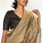 Black Georgette Blouse with Sequins Embroidered all over