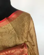 Gold Kora Silk Saree with Gold Zari Weaves - Image 5