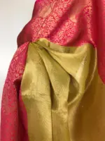 Gold Kora Silk Saree with Gold Zari Weaves - Image 9