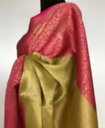 Gold Kora Silk Saree with Gold Zari Weaves - Image 8