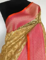 Butter Yellow Kora Silk Saree with Silver Zari Weaves - Image 6