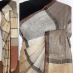 Off white Pure Linen Saree