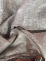 Off white Pure Linen Saree - Image 7