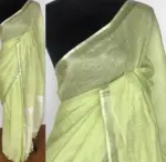 Pastel Green Linen Saree