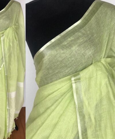 Pastel Green Linen Saree