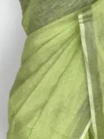 Pastel Green Linen Saree - Image 5